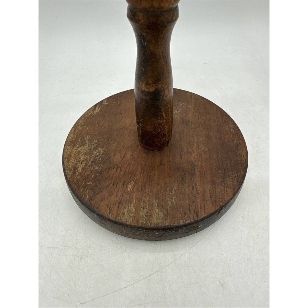 Vintage Wooden Mug Tree Holder Dark Wood 4 Pegs 11” - Picture 7 of 16